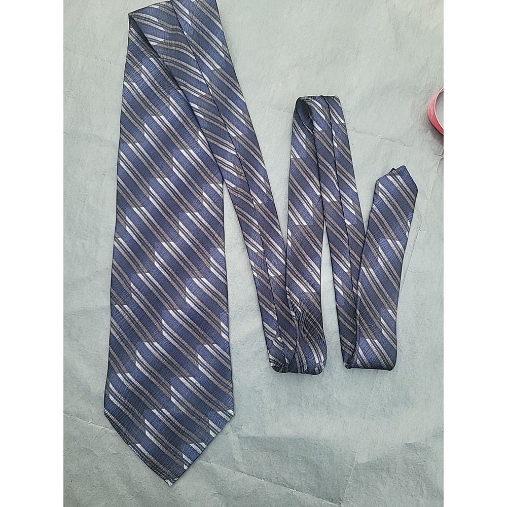 z inc handmade silk tie blue and gray‎ geometric